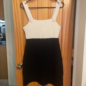 Endless Rose Popcorn Knit Mini Dress in Ivory/Black